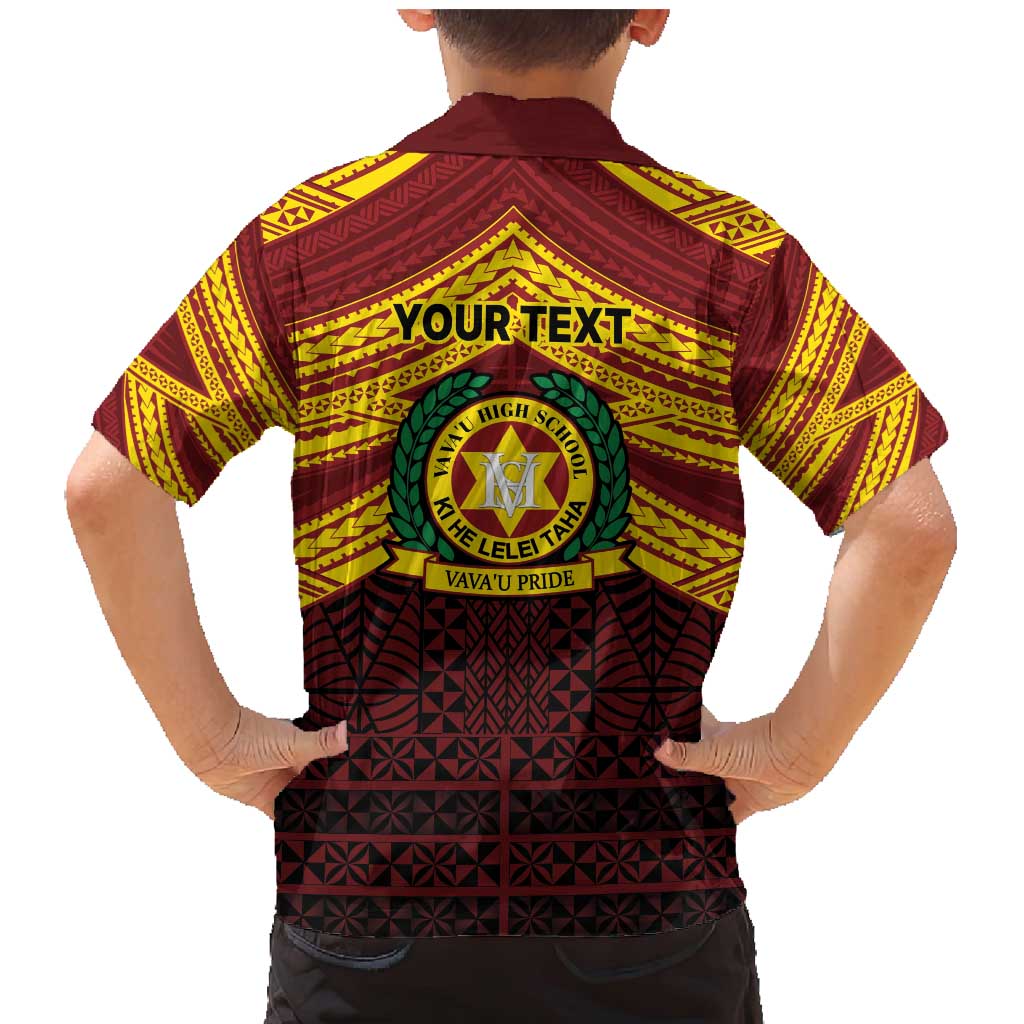 Personalised Tonga Vava'u High School Family Matching Mermaid Dress and Hawaiian Shirt Polynesian Ngatu Tribal