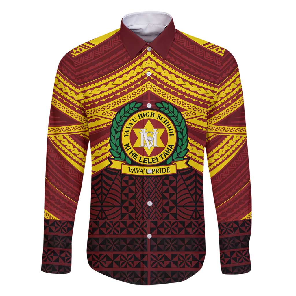 Personalised Tonga Vava'u High School Family Matching Off Shoulder Short Dress and Hawaiian Shirt Polynesian Ngatu Tribal