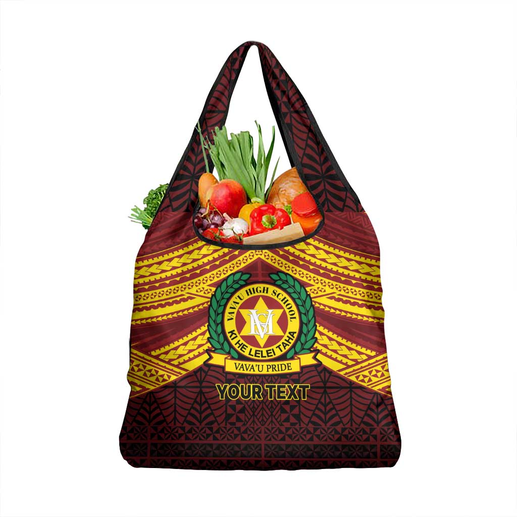 Personalised Tonga Vava'u High School Grocery Bag Polynesian Ngatu Tribal