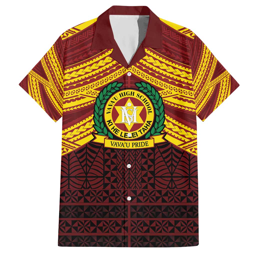 Personalised Tonga Vava'u High School Hawaiian Shirt Polynesian Ngatu Tribal