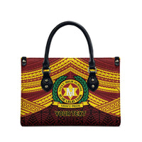 Personalised Tonga Vava'u High School Leather Bag Polynesian Ngatu Tribal - Polynesian Pride