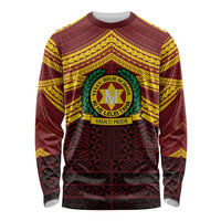 Personalised Tonga Vava'u High School Long Sleeve Shirt Polynesian Ngatu Tribal