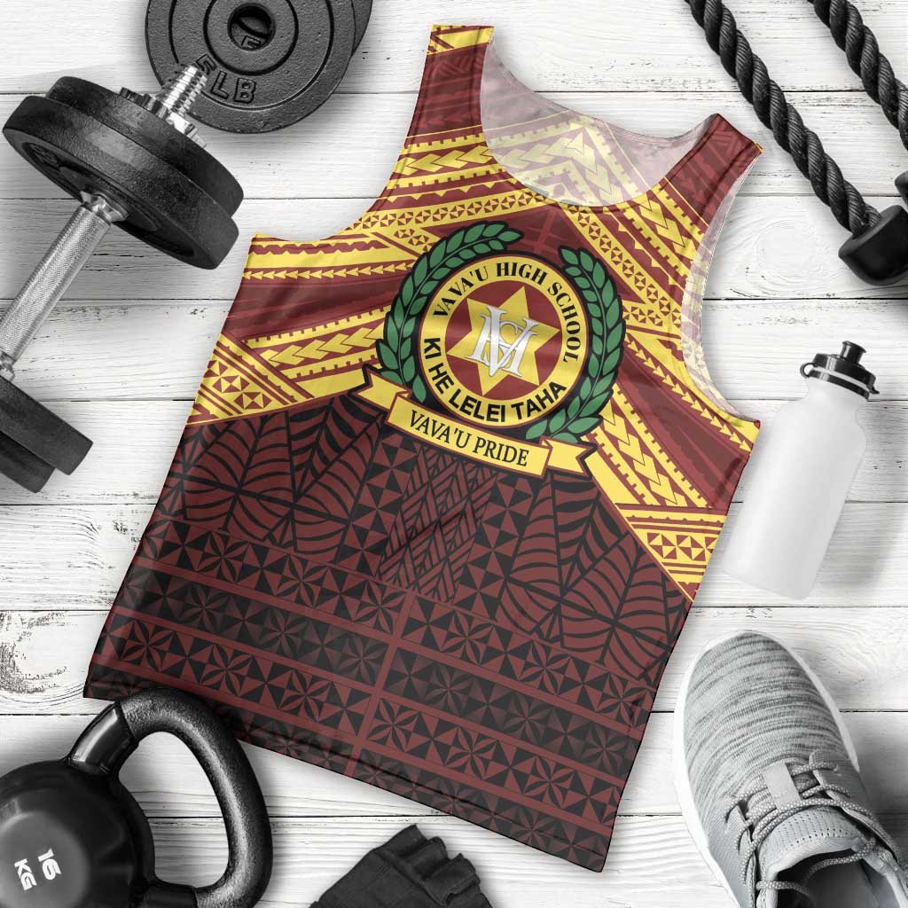 Personalised Tonga Vava'u High School Men Tank Top Polynesian Ngatu Tribal