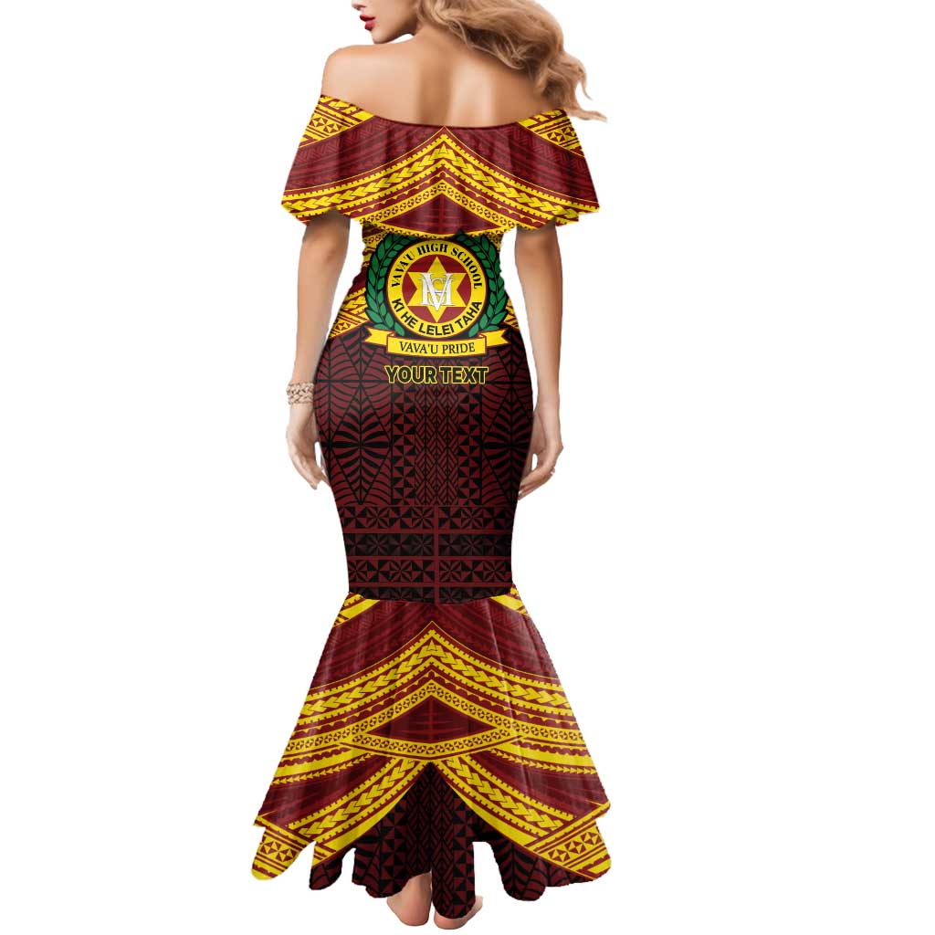 Personalised Tonga Vava'u High School Mermaid Dress Polynesian Ngatu Tribal