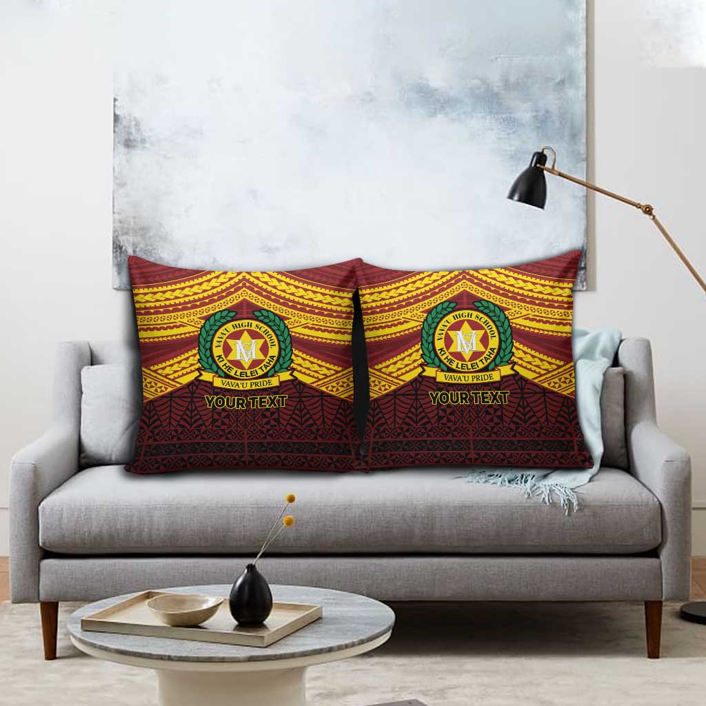 Personalised Tonga Vava'u High School Pillow Cover Polynesian Ngatu Tribal - Polynesian Pride