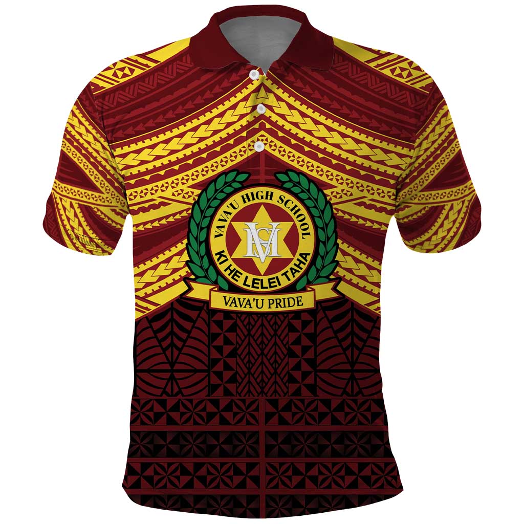 Personalised Tonga Vava'u High School Polo Shirt Polynesian Ngatu Tribal