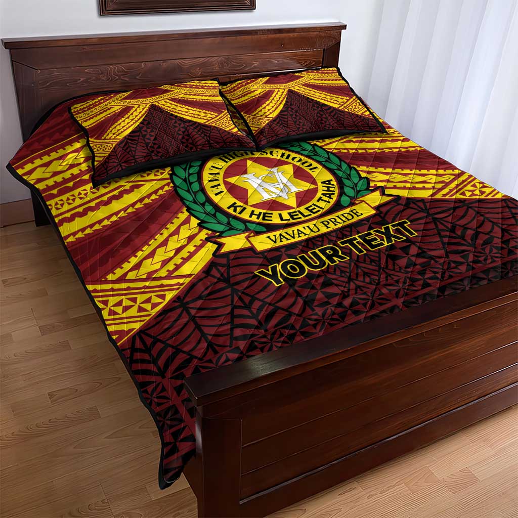 Personalised Tonga Vava'u High School Quilt Bed Set Polynesian Ngatu Tribal