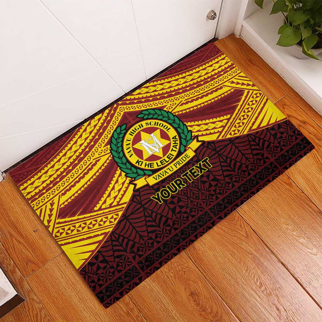 Personalised Tonga Vava'u High School Rubber Doormat Polynesian Ngatu Tribal