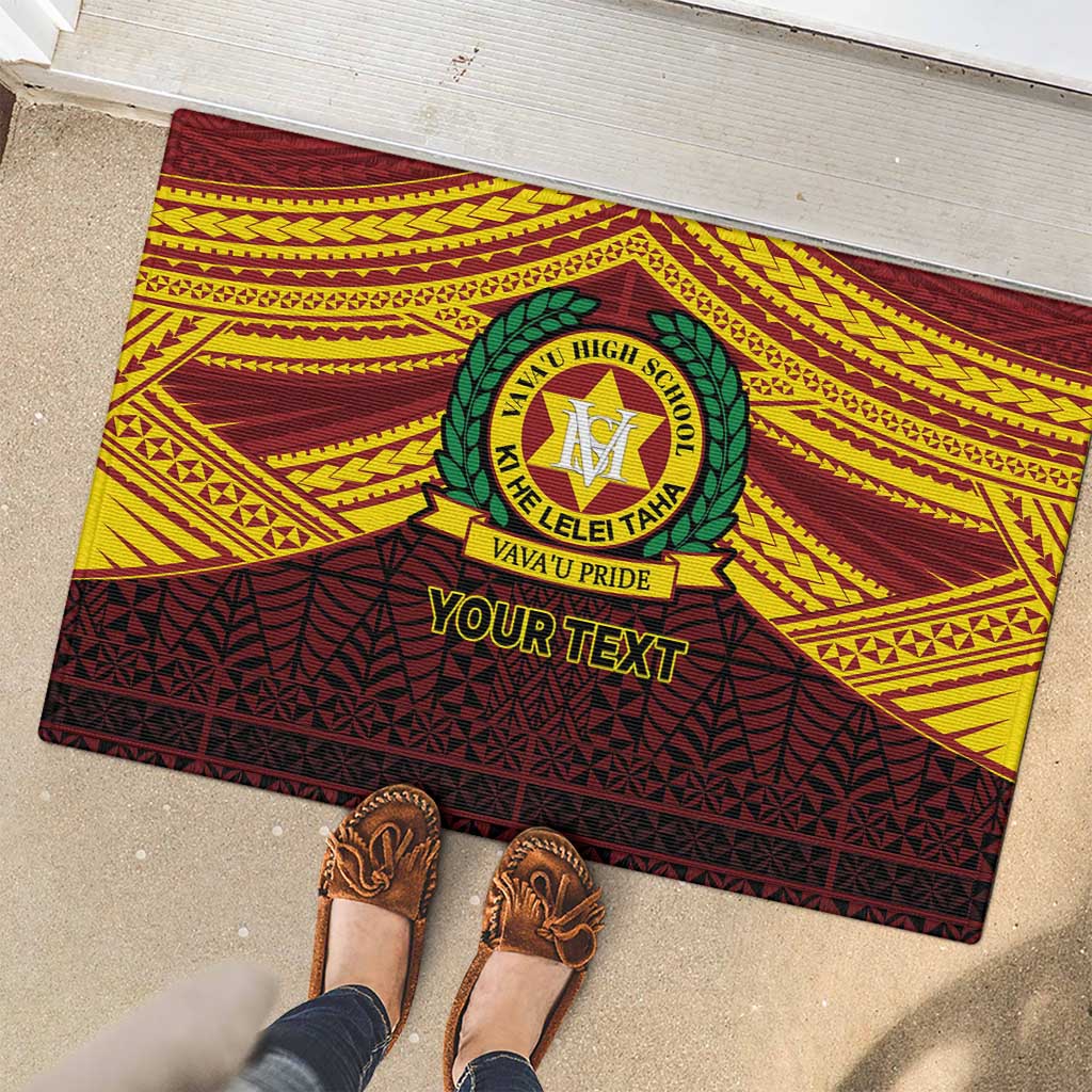 Personalised Tonga Vava'u High School Rubber Doormat Polynesian Ngatu Tribal