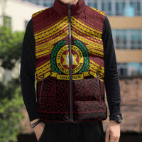 Personalised Tonga Vava'u High School Sleeveless Puffer Jacket Polynesian Ngatu Tribal - Polynesian Pride