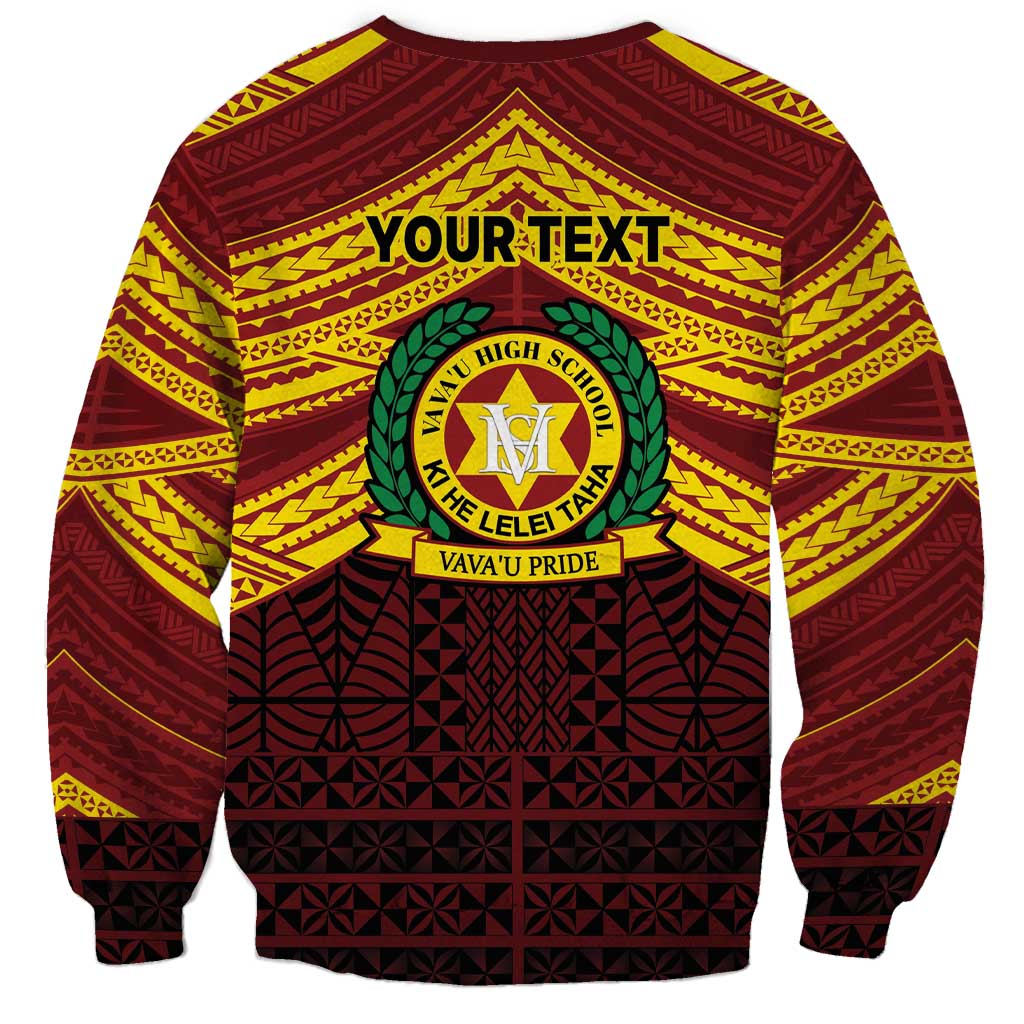 Personalised Tonga Vava'u High School Sweatshirt Polynesian Ngatu Tribal