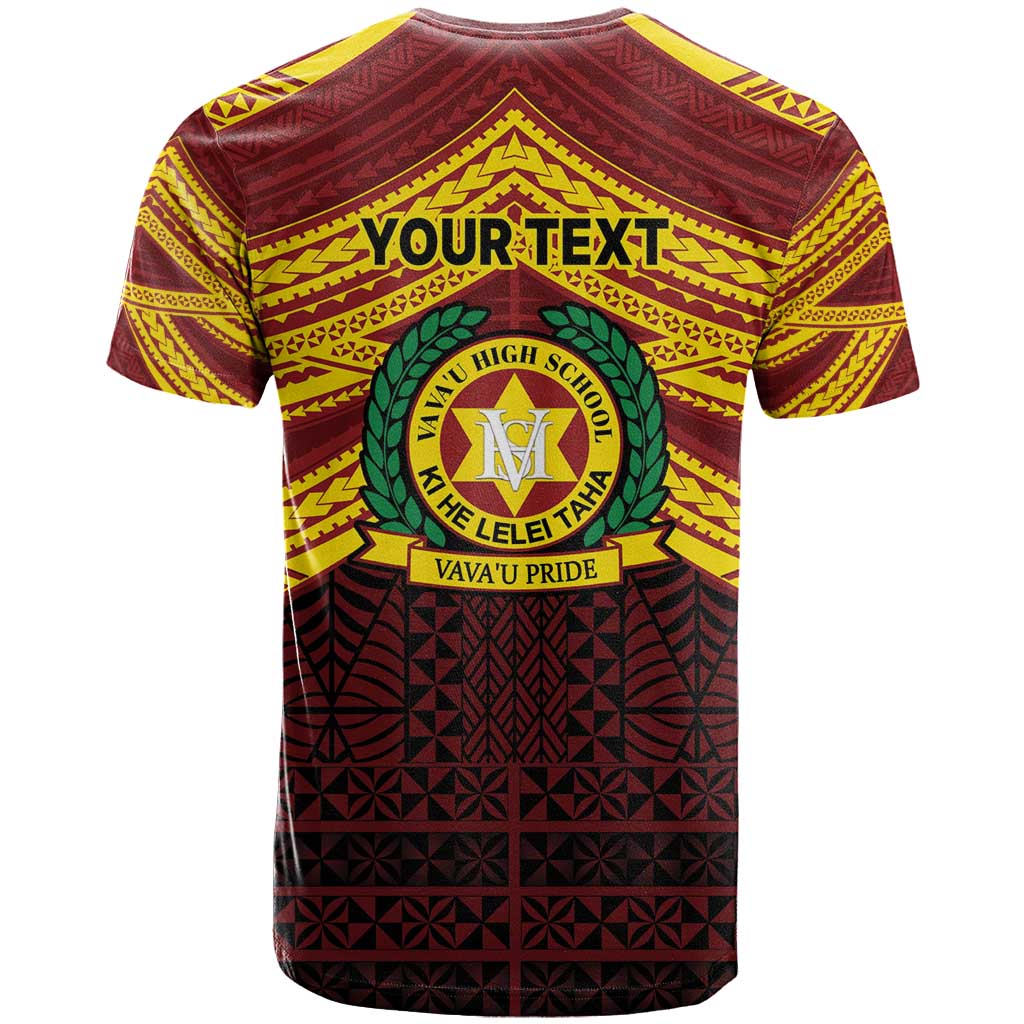 Personalised Tonga Vava'u High School T Shirt Polynesian Ngatu Tribal