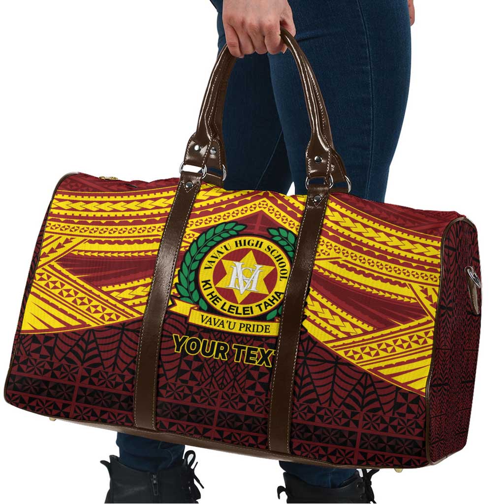 Personalised Tonga Vava'u High School Travel Bag Polynesian Ngatu Tribal - Polynesian Pride