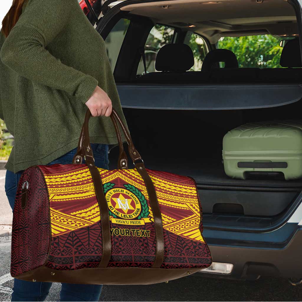 Personalised Tonga Vava'u High School Travel Bag Polynesian Ngatu Tribal - Polynesian Pride