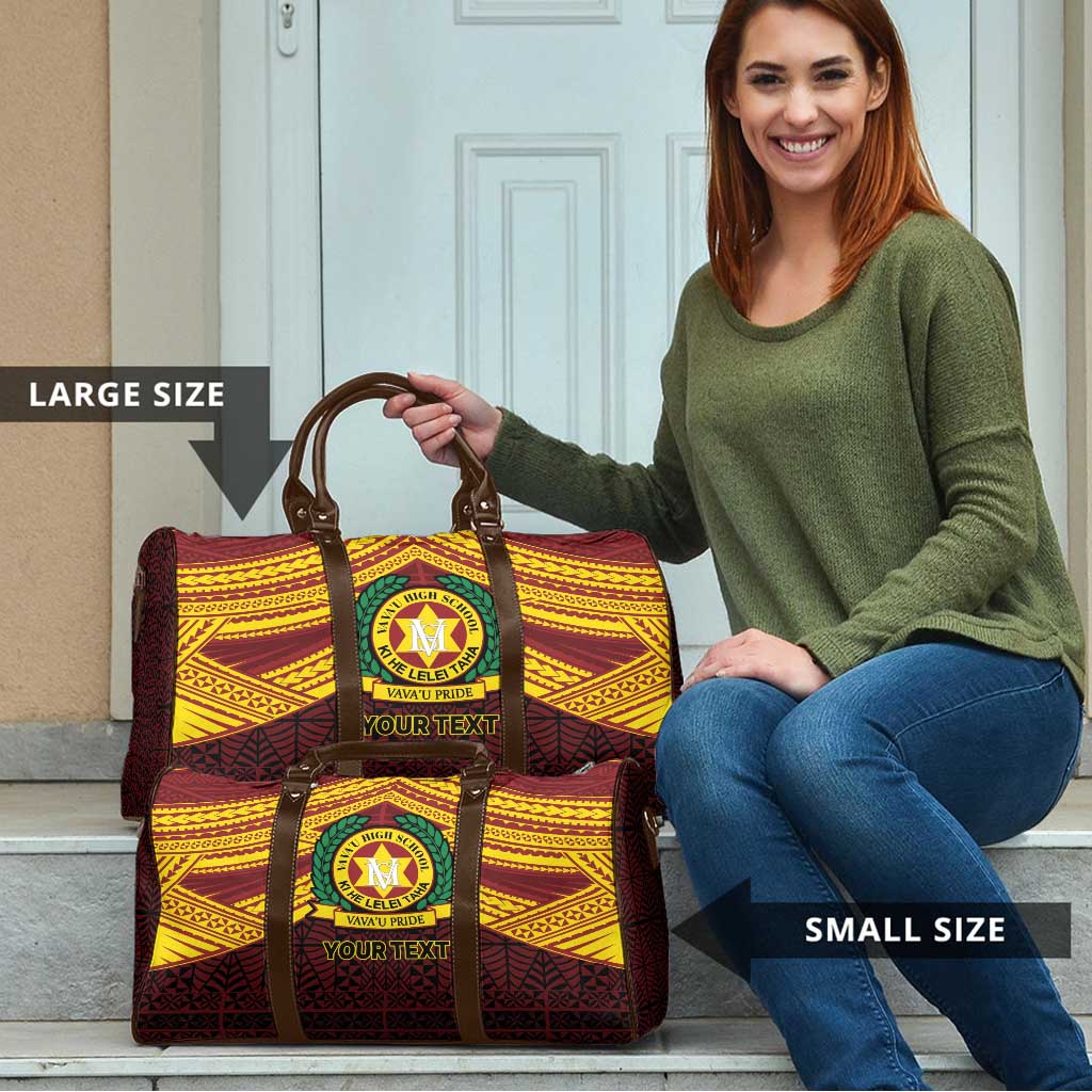 Personalised Tonga Vava'u High School Travel Bag Polynesian Ngatu Tribal - Polynesian Pride