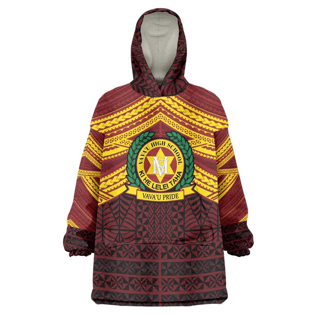 Personalised Tonga Vava'u High School Wearable Blanket Hoodie Polynesian Ngatu Tribal