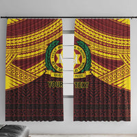 Personalised Tonga Vava'u High School Window Curtain Polynesian Ngatu Tribal