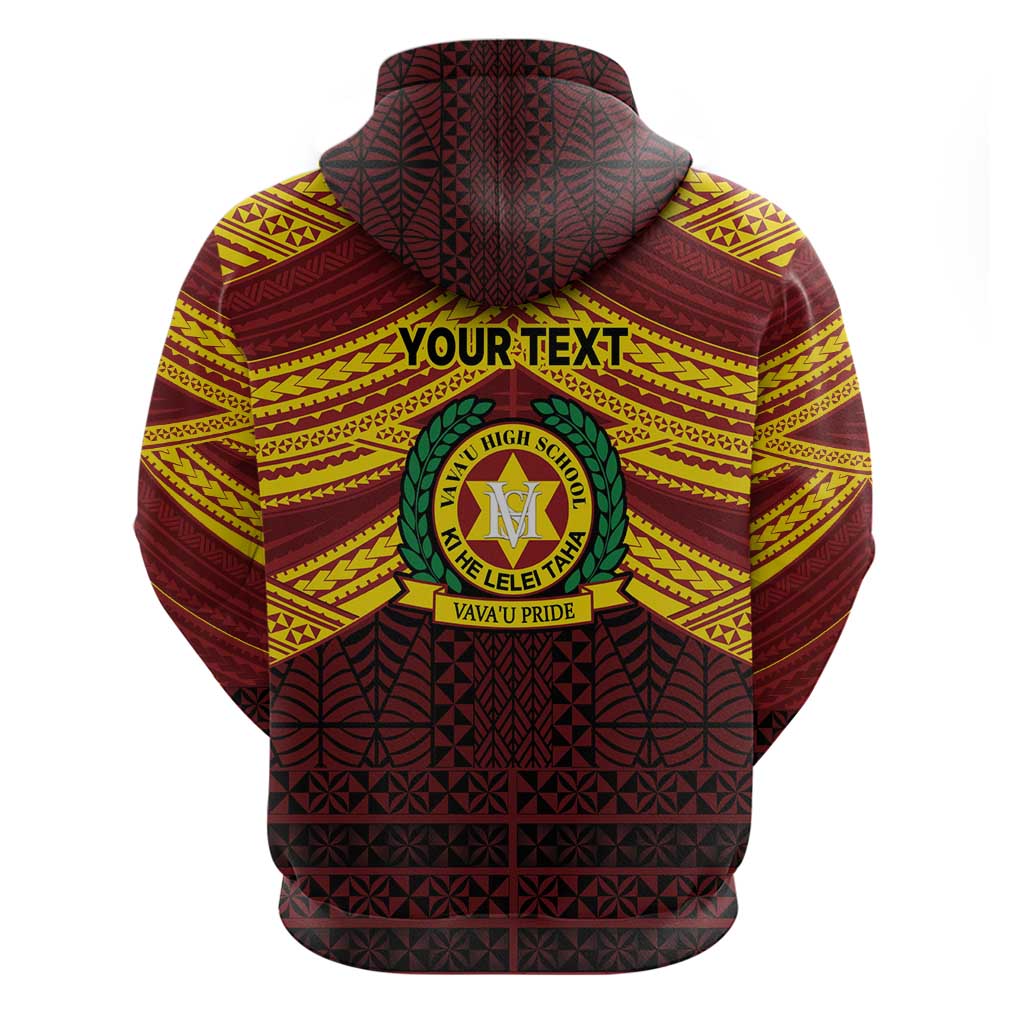Personalised Tonga Vava'u High School Zip Hoodie Polynesian Ngatu Tribal