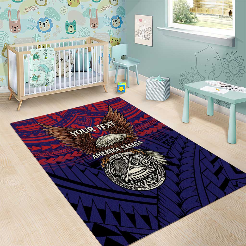 American Samoa Brave Eagle Personalized Area Rug National Flag Color