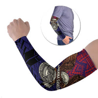 American Samoa Brave Eagle Personalized Arm Sleeves National Flag Color - Polynesian Pride