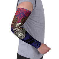 American Samoa Brave Eagle Personalized Arm Sleeves National Flag Color - Polynesian Pride