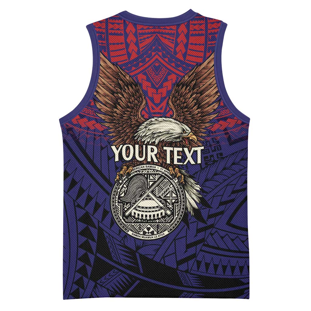 American Samoa Brave Eagle Personalized Basketball Jersey National Flag Color - Polynesian Pride