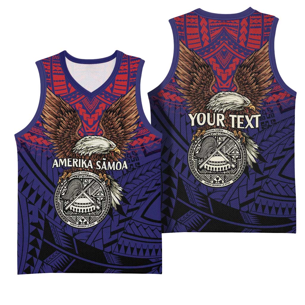 American Samoa Brave Eagle Personalized Basketball Jersey National Flag Color - Polynesian Pride