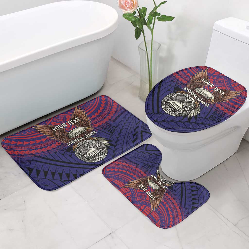 American Samoa Brave Eagle Personalized Bathroom Set National Flag Color - Polynesian Pride