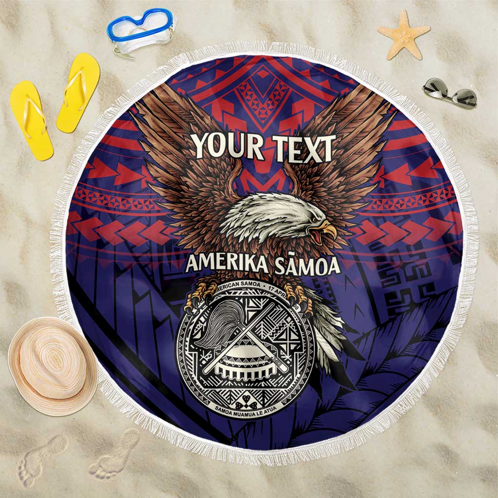 American Samoa Brave Eagle Personalized Beach Blanket National Flag Color