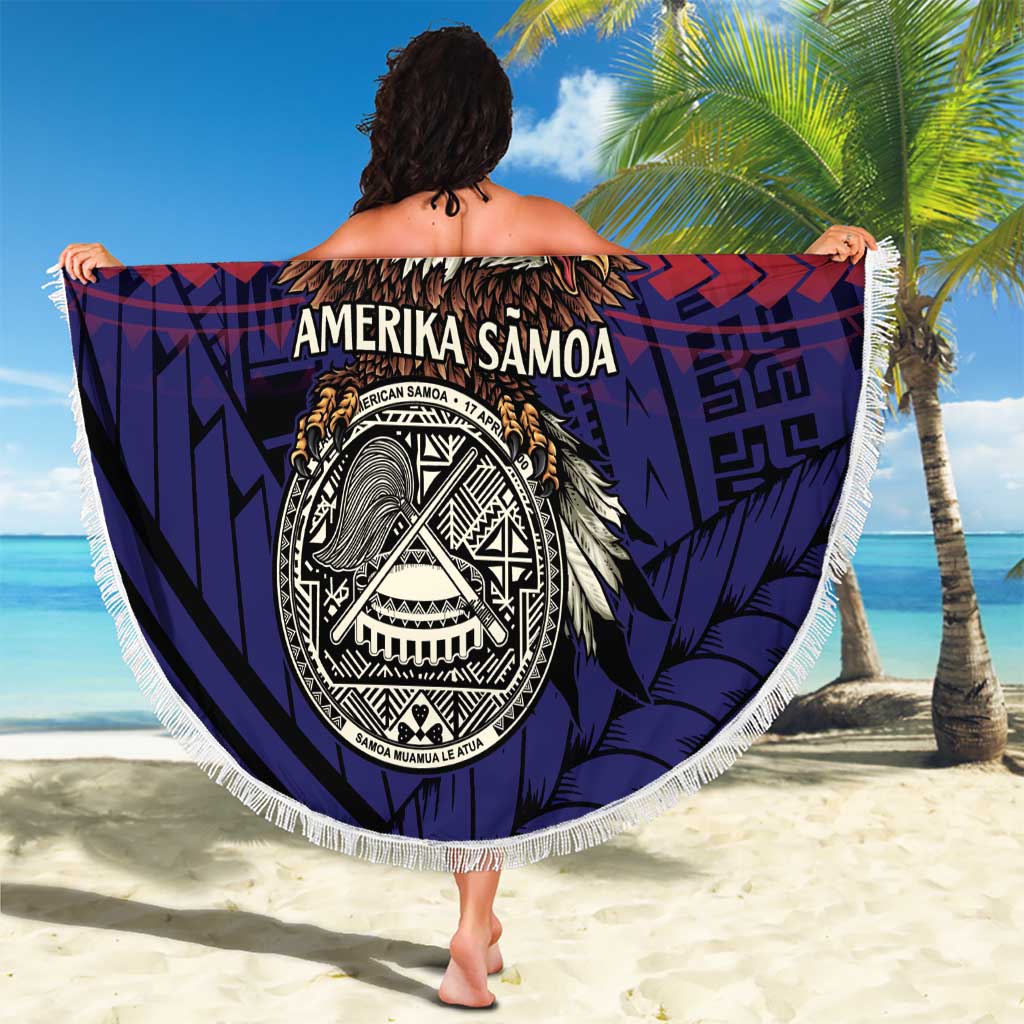American Samoa Brave Eagle Personalized Beach Blanket National Flag Color