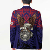 American Samoa Brave Eagle Personalized Blazer National Flag Color - Polynesian Pride