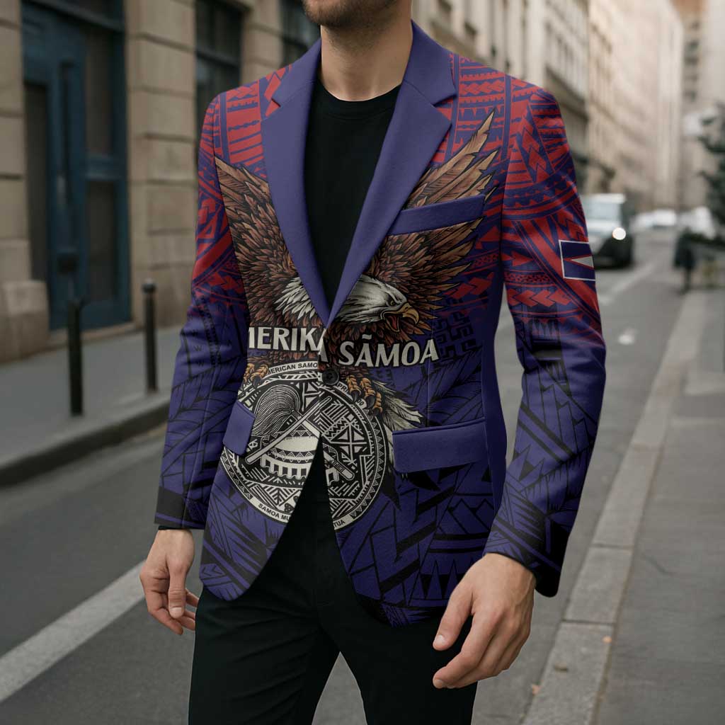 American Samoa Brave Eagle Personalized Blazer National Flag Color - Polynesian Pride