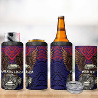 American Samoa Brave Eagle Personalized 4 in 1 Can Cooler Tumbler National Flag Color