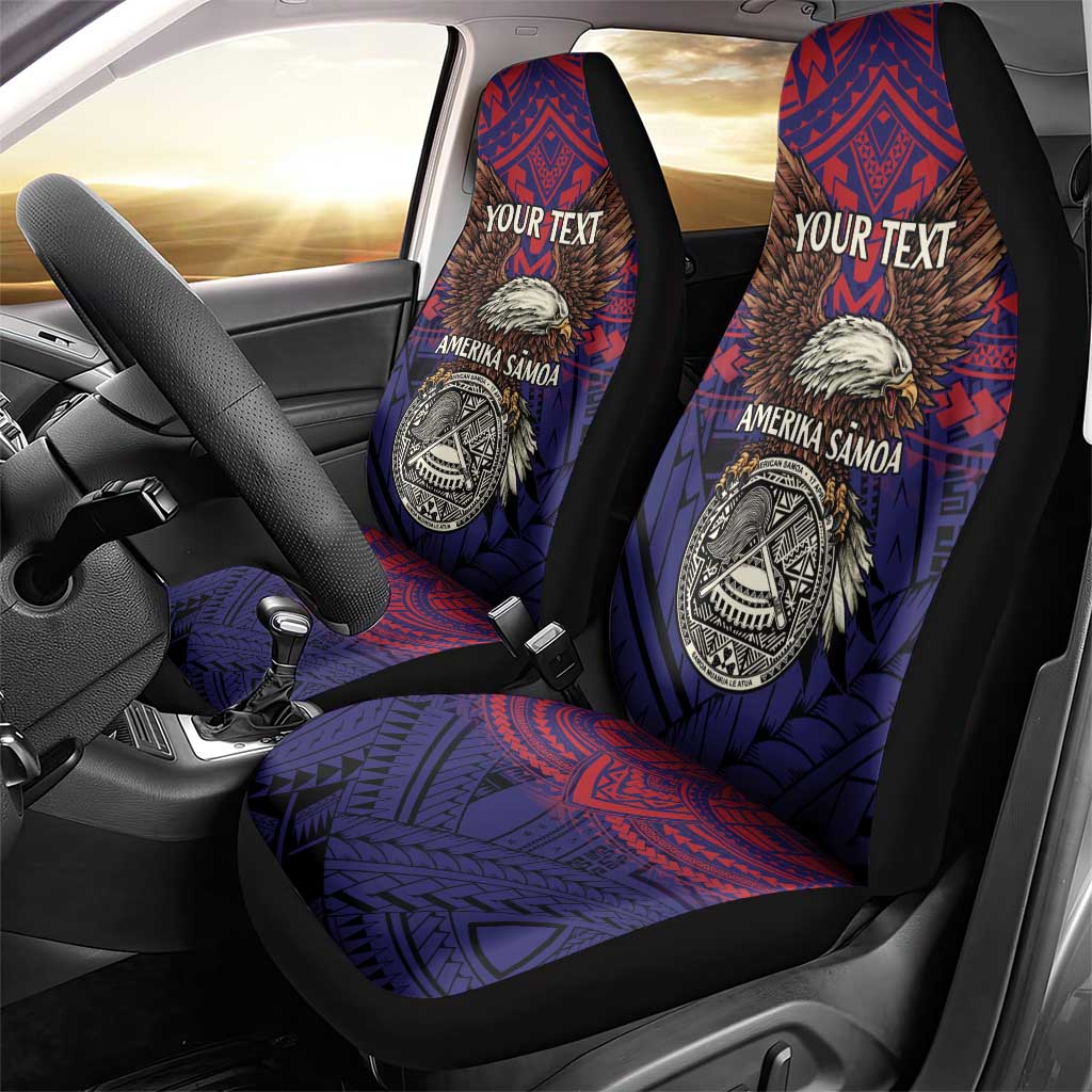 American Samoa Brave Eagle Personalized Car Seat Cover National Flag Color