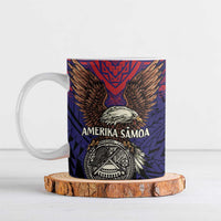 American Samoa Brave Eagle Personalized Ceramic Mug National Flag Color - Polynesian Pride