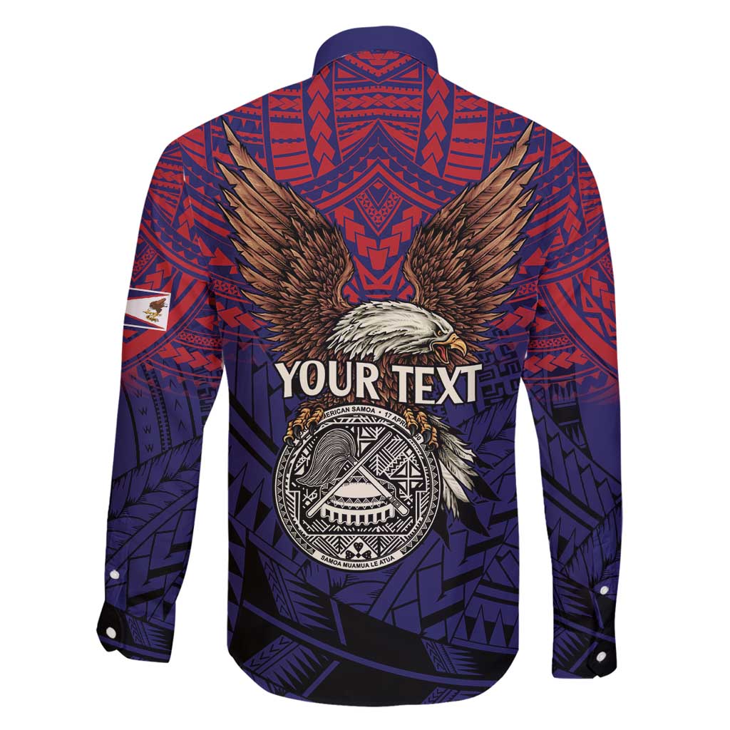 American Samoa Brave Eagle Personalized Family Matching Off Shoulder Short Dress and Hawaiian Shirt National Flag Color