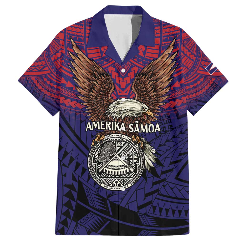 American Samoa Brave Eagle Personalized Family Matching Puletasi and Hawaiian Shirt National Flag Color