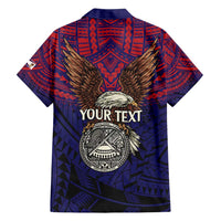 American Samoa Brave Eagle Personalized Family Matching Puletasi and Hawaiian Shirt National Flag Color