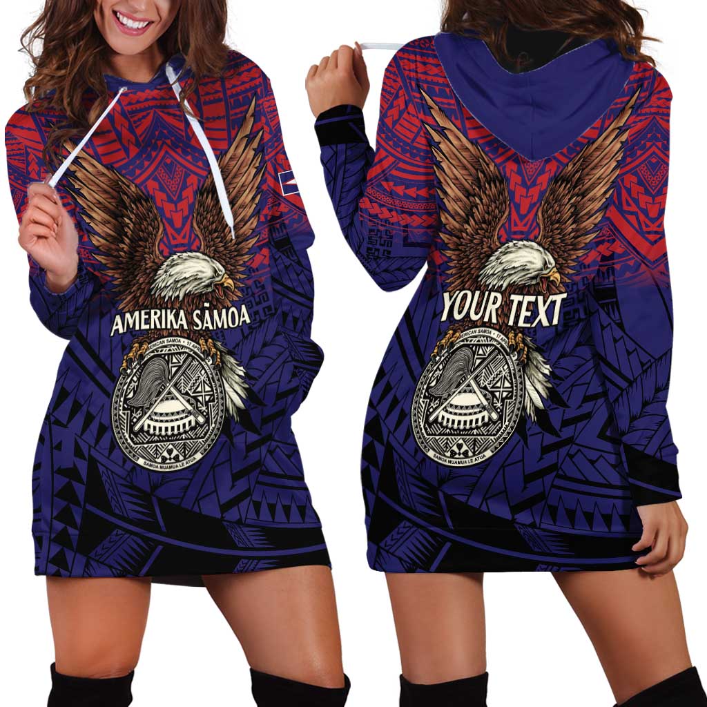 American Samoa Brave Eagle Personalized Hoodie Dress National Flag Color