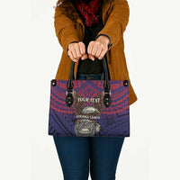 American Samoa Brave Eagle Personalized Leather Bag National Flag Color - Polynesian Pride