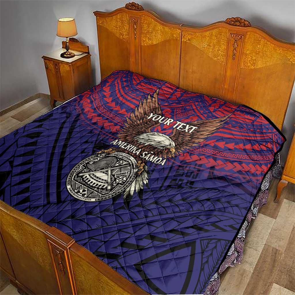 American Samoa Brave Eagle Personalized Quilt National Flag Color