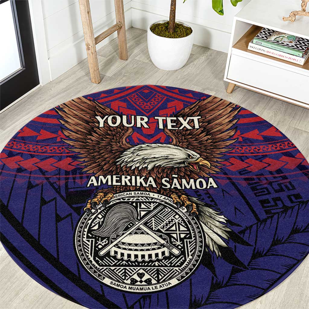 American Samoa Brave Eagle Personalized Round Carpet National Flag Color