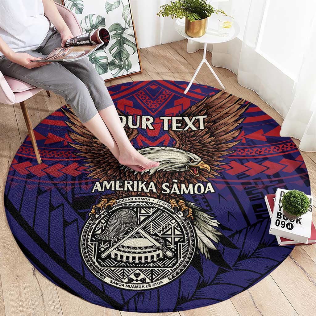 American Samoa Brave Eagle Personalized Round Carpet National Flag Color