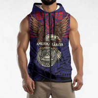 American Samoa Brave Eagle Personalized Sleeveless Zip Hoodie National Flag Color LT9