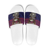 American Samoa Brave Eagle Personalized Slide Sandals National Flag Color - Polynesian Pride