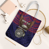 American Samoa Brave Eagle Personalized Tote Bag National Flag Color - Polynesian Pride