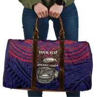 American Samoa Brave Eagle Personalized Travel Bag National Flag Color - Polynesian Pride