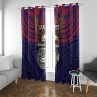 American Samoa Brave Eagle Personalized Window Curtain National Flag Color