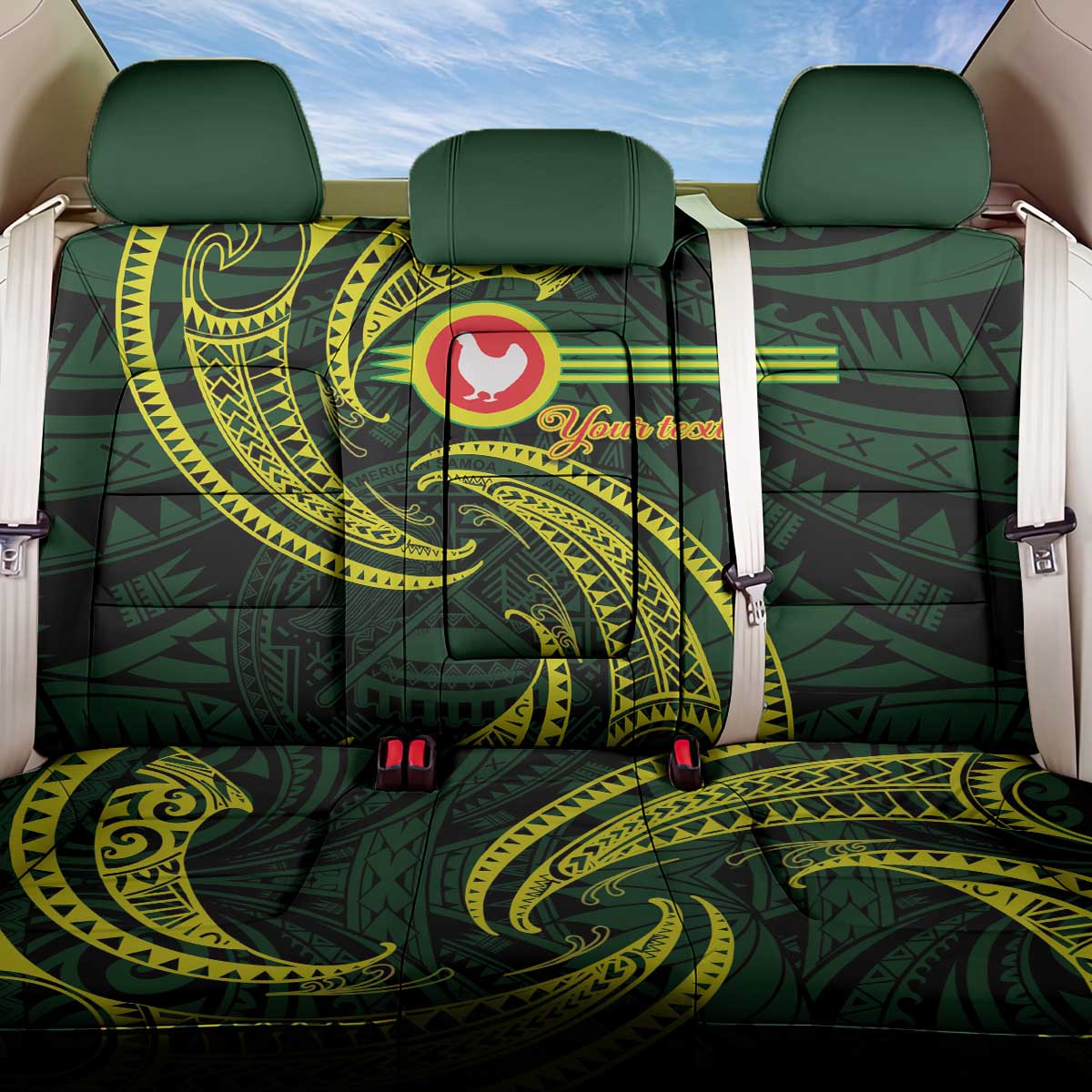 American Samoa Manua Cession Day Personalized Back Car Seat Cover Polynesian Wave Style