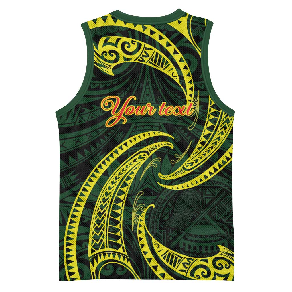 American Samoa Manua Cession Day Personalized Basketball Jersey Polynesian Wave Style - Polynesian Pride